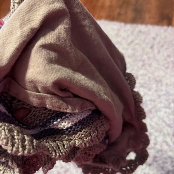 Say What? Large Brown White Crochet Tank Top - Picture 11 of 15